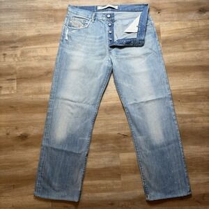 Vintage Diesel Kuratt Jeans Men 36x32 Blue Relaxed Straight Baggy Made Italy Y2K